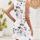 AUSELILY Women Summer Dress 2025 Casual Sleeveless Sundress Crew Neck Beach Short Dresses with Pockets (L)