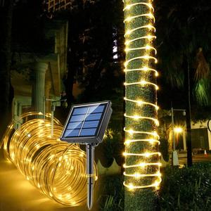Solar Rope Light Waterproof IP65 39FT 100LEDs Outdoor LED Solar Outdoor Lights for Party Garden Yard Home Wedding Christmas Halloween Holiday Tree Decoration Lighting (Warm White)