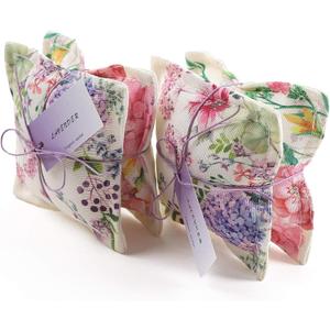 AUCUDA 4 Pack Lavender Scented Sachet Bags Pillow for Drawers and Closets, Potpourri Packets for Women Clothes, Handcraft Wedding Fragrance Mesh Pillow Summer, Bedroom Indoor Organza Fresheners Dried.