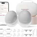 Momcozy Breast Pump Hands Free Upgraded Mobile Flow | M9, App Discreet Control with Personalized Multi-Modes & 15 Levels, Wearable Breast Pump 24mm, 2 Pack Gray