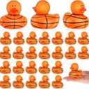 Deekin Rubber Ducks 2 Inch Bulk Sport Party Favors for Team Events Decorations Birthday Party Supplies Club Player Gift(50 Pcs,Basketball Texture)