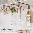 Mug Hooks Under Cabinet 3 Pack, Coffee Cup Hooks for Hanging Under Shelf, Mug Organizer Rack with 12 Hooks for Displaying Mugs, Coffee Cups and Kitchen Utensils, Brown