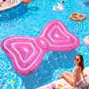 Thenshop Cartoon Cat Pool Float Inflatable Pink Pool Floats with Glitter Lounger Floats Raft Floating Chair Water Floaty for Swimming Birthday Party Accessories Lake Lounge Float Summer Outdoor Beach