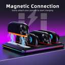 Switch 2 Controller Charger-Dock for Switch 2 JoyCon, with LED Indicator Portable Dual-Direction Magnetic Fast Charger Station,Accessories with USB Type-C Cord [with Wrist Straps]