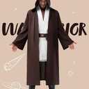 Spooktacular Creations Halloween Mens Tunic Hooded Cloak, Knight Costume Men, Tunic Hooded Robe with Pants for Halloween (Medium, White)