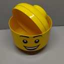 LEGO Storage Head (SMALL) - HAPPY BOY - Polypropylene Storage Box with Lid for Kids' Toy Storage Stackable Organizer and Fun Storage Solution Toy Box