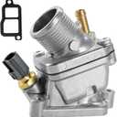 Upgraded Aluminium Engine Coolant Thermostat Housing Compatible with Volvo S60 2005-2009 S80 2005-2006 V70 2005-2007 Xc70 2005-2007 Xc90 2005-2006 Replacement for 31293698 31293700 15369