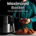 Chefman Air Fryer 8 Qt | TurboFry® 4-in-1 with 450°F Hi-Fry Option for Crispier Results | Bake, Dehydrate, Frozen | XL Nonstick Dishwasher-Safe Basket | Stainless Steel