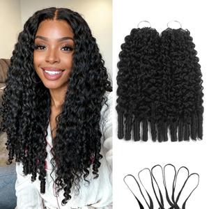 Human Crochet Hair Burmese Curly 18 Inch 120g Human Feather-Line Invisible Pre Separated Knotless Crochet Hair For Black Women 3c4a Braiding Twist Hair Extensions Afro Kinky Curly 100 Strands (1B#)