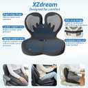 Seat Cushion,Office Chair Cushion with Lumbar Support,Memory Foam Car Orthopedic Cushion,Ergonomic Designed for Long Sitting,Tailbone & Back Pain Relief,Sciatica Pillow for Office,Car,Home Chair