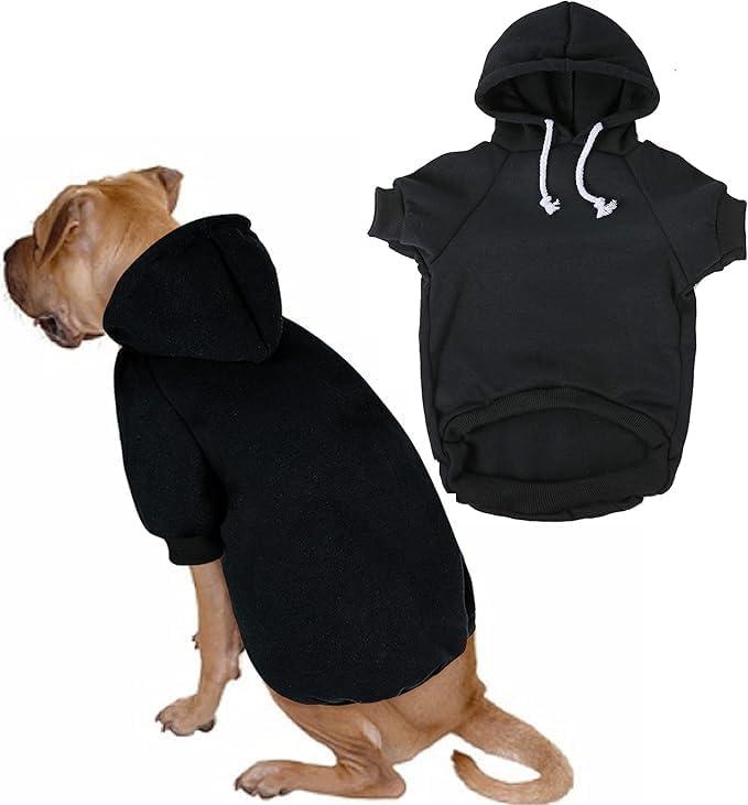 Blank Dog Sweatshirt Pet Hoodie for Puppy Small Dogs Doggie Clothes S (Black)