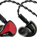 Linsoul ZiiGaat x Fresh Reviews Arete II IEM,2nd Gen 1DD+4BA Hybrid in Ear Monitor,Wired HiFi Earbuds,Full CNC Aluminum Shell Earphone with Detachable Silver-Plated OFC Cable for Musician (Red)