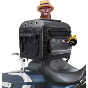 KEMIMOTO Motorcycle Dog/Cat Carrier Bags Pet Voyagers for Street Glide Road King with Passenger Seat Sissy Bar or Luggage Rack Touring Trike Models