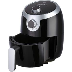 COSMO COS-23AFAKB 2.3 Quart Electric Small Air Fryer with Temperature Control, Timer, Auto Shut-Off, Non-Stick Frying Tray, 1000W Compact Mini Air Fryer (2.3 Quarts, Stainless Steel/Black)