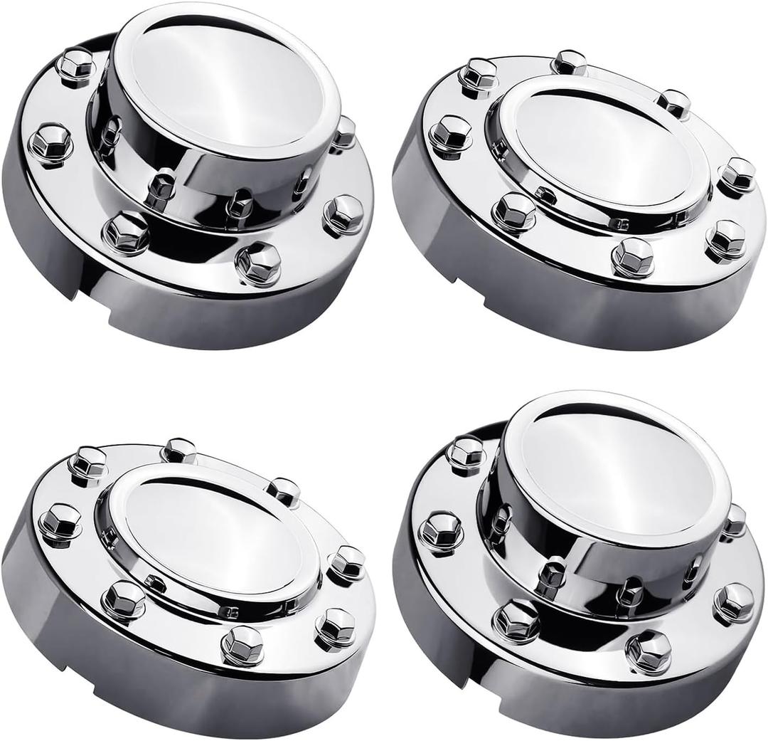KARPAL Front and Rear Wheel Center Hubcap Compatible with 2011-2018 Ram 3500 1-TON Dually DRW, Alcoa Alloy, (2Pcs Front), (1Pcs, Rear)