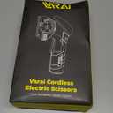 Cordless Electric Scissors, Fast Charging Rechargeable Cardboard Cutter with Replaceable Blades and Long-Lasting Battery, Effortless Cutting for Cloth, Fabric, Plastic & Leather (Gray-black)