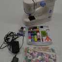 Sewing Machine for Beginners with 20 Pcs Fabric and 32 Pcs Sewing Threads Kit,Portable Sewing Machine with 12 Built-in Stitches,2 Speed(High-Low Speeds) - White Blue