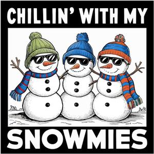 Family Chillin with My Snowmies Vibrant Cartoon Wall Decal Decoration Christmas Snowman Friends Cute Cool Sunglasses Holiday Gift Lasts Years and Easily Removable - Size: 20 in(W) x 20 in(H)