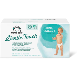Amazon Brand - Mama Bear Gentle Touch Diapers, Hypoallergenic, Size 5, 132 Count (4 packs of 33), White