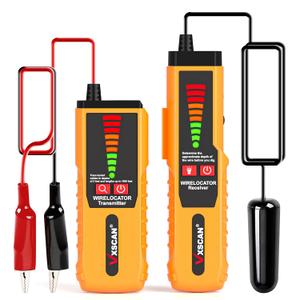 F04 Underground Wire Locator Tracer Tone Generator Kit and Probe with Earphone, Buried Wire Tester for Locating Breakage Cables & Wires Dog Fence Cables (Yellow)