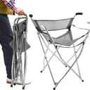 Walking Stick Chair Seat - Folding Camping Cane Portable Stool Heavy Duty Aids for Seniors (L Size Grey) (L Site(Height under 180cm))