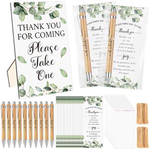 50 Set Baby Shower Favors for Guest Baby Shower Pens Inspirational Appreciation Greeting Cards Wooden Standing Sign Thank You Gifts Game Prizes Gender Reveal Party Supplies Guest Souvenir Return Gifts