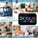 Kitchen LED Digital Timer Rechargeable, RGB Count Down Up Digital Timer with Vioce Reminder for Kitchen Classroom Cooking Study, Vibration Mode 3 Level Adjustable Volume and Brightness