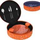 10.8inch Storage Bag for Chicken Shredder, Portable Meat Shredder Carry Bag with Handle, Oil-resistant & Waterproof Kitchen Storage Organizer Case for Home, Camping, Travel, Bag Only(Orange)