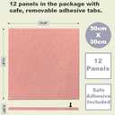 Large Cork Board Alternative - 47"x35" 12 Pack Felt Wall Tiles with Safe Removable Adhesive Tabs, Cork Wall Tiles Cork Board for Home Office Pin Board Tack Board 48 x 36 - Pink (Flat-12panels)