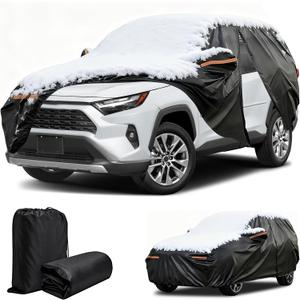 Car Cover for Toyota RAV4 2012-2026 & for Honda CR‑V 2012-2026 | with Driver Side Zipper, SUV Full Car Cover Waterproof All Weather Outdoor for Snow Rain Sun UV Dust Protector