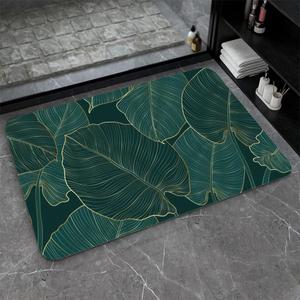 Diatomaceous Earth Bath Mat,The Leaves Non-Slip Volume Super Absorbent Fast Drying for Bathroom Kitchen Door mat,Eco-Friendly Easy to Clean 1624Inch (40 * 60cm)