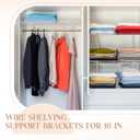 12 Pcs Support Brackets for 16in Wide Shelving Wire Wire Shelf Brackets Closet Rod Bracket Closet Support Bracket with Anchors and Pins for Installation Wires Shelving Supports Closets