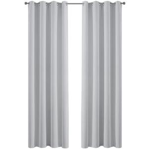 Yakamok Greyish White Curtains for Bedroom,Grommet Thermal Insulated Room Darkening Curtains for Living Room, 37' 84 ,2 Panels