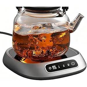  Coffee Mug Warmer - Smart Heated Drink Coaster | Electric Coffee Warmer for Desk, Winter Tea, Chocolate, Milk for Kitchen, Bedroom, Study, Dining Table