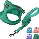 BELLA & PAL Step in Vest Harness for Small and Medium Dogs, No Pull Small Dog Harness with Leash Set, Comfortable Air Mesh Dog Vest Harness with Reflective Strip (Emerald, M)