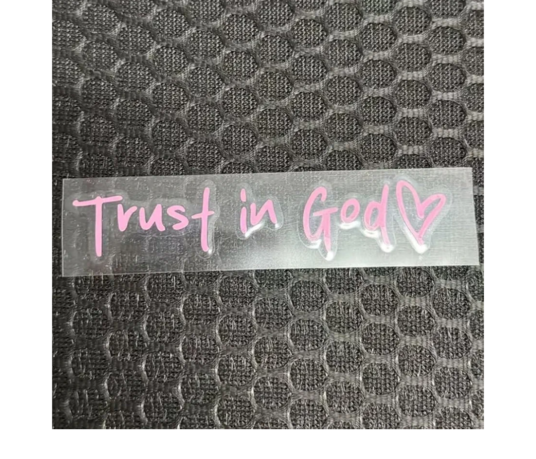 4 pieces Trust in God Car Rearview Mirror Sticker Car Rearview Mirror Decal Inspirational Vinyl Sticker Ideal Christian Gift for Women Upgrade Your Style with Cute Trendy Automotiv Decal(Pink)
