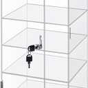 Barydat Acrylic Display Case with Lock Key Countertop Display Case Clear Showcase Display Cabinet Multi Functional Safe Storage Box for Retail Store (Fixed 5 Tier,20 x 9.4 x 9.3 Inch)