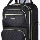 Ponhog Rolling Backpack for Women, 15.6 Inch Travel Laptop Wheeled Backpack, 30L Roller Carry On Backpack or Adults Business College Work Overnight, Stylish Personal Item, Black