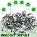 50 Pcs Stainless Steel Hose Clamps 3/8 Inch to 5/8 Inch (10- 16 mm) 304 Stainless Steel Worm Gear Metal Hose Clamps for Pipe, Intercooler, Plumbing, Tube and Fuel Line