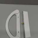 Sliding Patio Door Handle Pull Set with Key Cylinder, Replacement Sliding Door Handle with Mortise Lock for Sliding Glass Door Handle, Fits Hole Pitch Doors with 3-15/16 Inch Hole Pitch, White