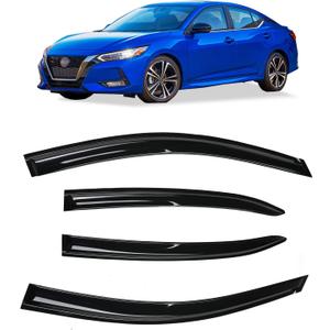 Tape-On Rain Guards Window Visor Compatible with 2020-2023 N-issan sentra Window Vent Deflector Visors 4 Pcs