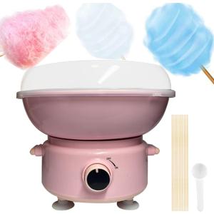 Cotton Candy Machine, Mini Cotton Candy Maker for Kids, Candy Maker for Christmas Gift, Home, Birthday Family Party, Includes 20 Cotton Candy Sticks & Sugar Scoop (Pink)