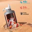 Coolflask 128 oz Gallon Water Bottle Insulated with Straw & 3 Leakproof Lid