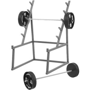 TOYANDONA Mini Dollhouse Barbell Set - 3Pcs Fitness Decor with Barbell Rack and Dumbbells, Realistic Weightlifting Model for Doll House Decoration