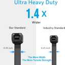Long Zip Ties Heavy Duty 24 inch, Large Zip Ties with 200 lbs Tensile Strength, Big Cable Ties, Black, 50 Pack, by GAIIAN