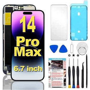 Reemplazo de pantalla para iPhone 14 Pro Max de 6.7 pulgadas Full HD, pantalla LCD tctil 3D digitalizador Asamblea con herramientas de reparacin, modelo A2894, A2651, A2893, A2896, A2895