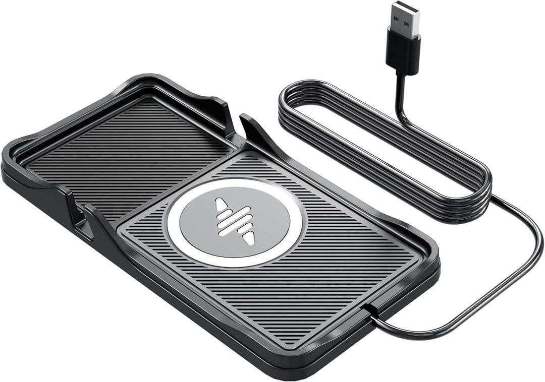 Wireless Car Charger,LANSEMKU Car Wireless Chargers Charging pad Non Slip 15w Fast Charger for Car Wireless Phone Charger for iPhone17/ 16/15/14/13/12 Pro Max,for Android (with Holder-100cm Cable)