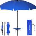 HOMEDEMO 7FT Portable Folding Beach Umbrella for On-the-Go Sun Protection at Outdoor Events