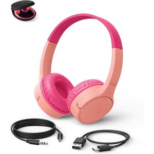 Belkin SoundForm Mini Kids Headphones, Wireless & Wired, 30H Playtime, Case
