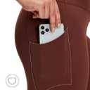 NANJI High Waisted Leggings with Pockets for Women - Buttery Soft, Stretch Yoga Pants, Squat Proof Casual Workout Leggings (Brown)